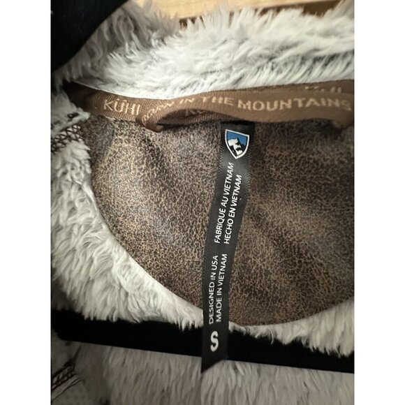 Kuhl Jacket Women Small Flight Sherpa Fleece Beige Fleece Hooded Full Zip - Picture 8 of 12